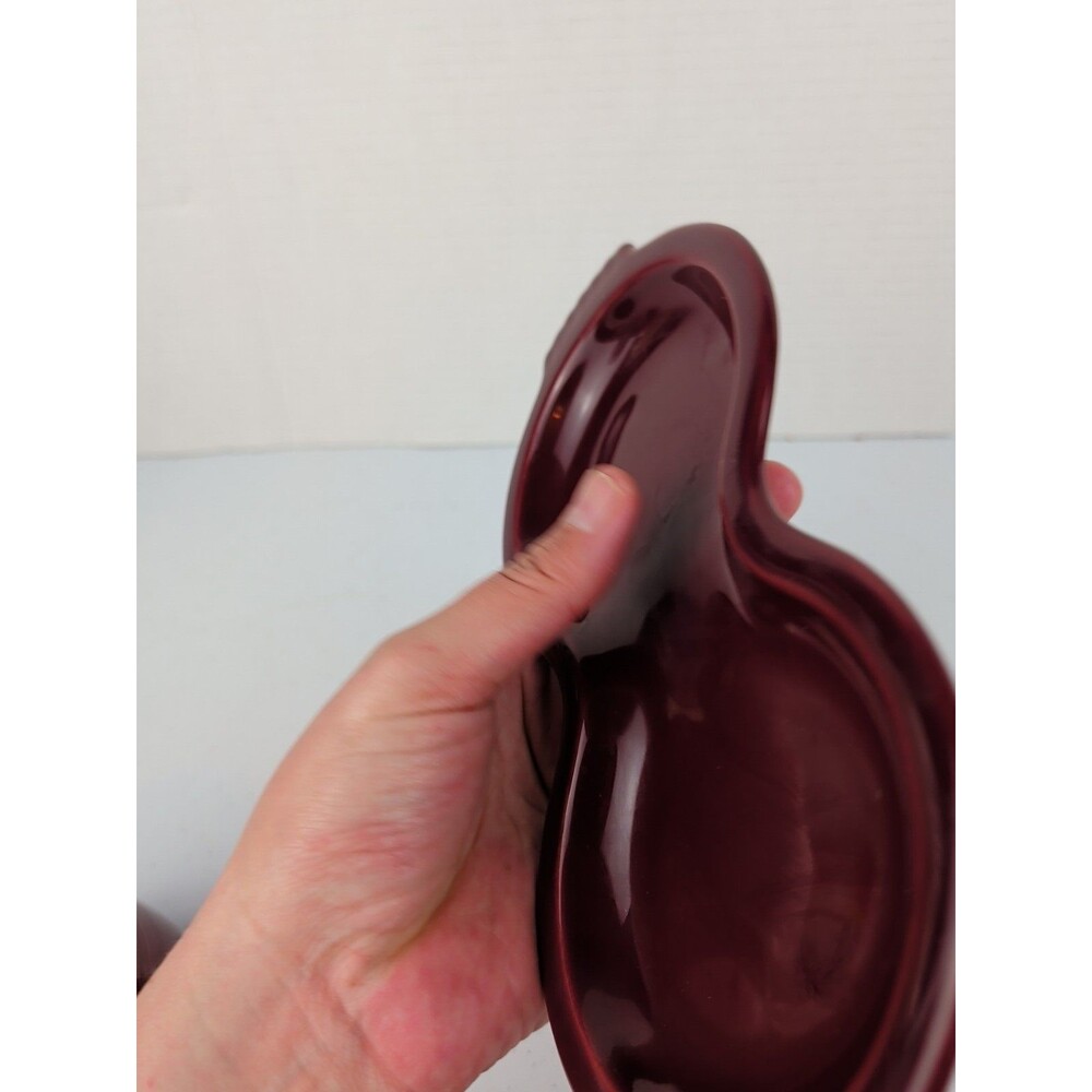 Fiestaware Claret Burgundy Creamer And Sugar with Underplate Retired 4 Piece Set - Picture 5 of 6